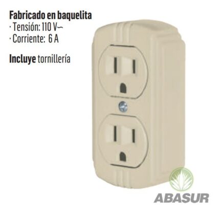 CONTACTO DUPLEX (VISIBLE) POLARIZADO HIGHPOWER- MARFIL