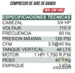 COMPRESOR DE AIRE DE BANDA OAKLAND 48L 3/4 -COM-34