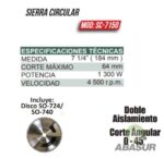 SIERRA CIRCULAR OAKLAND 7 1/4″ 1300W CON DISCO