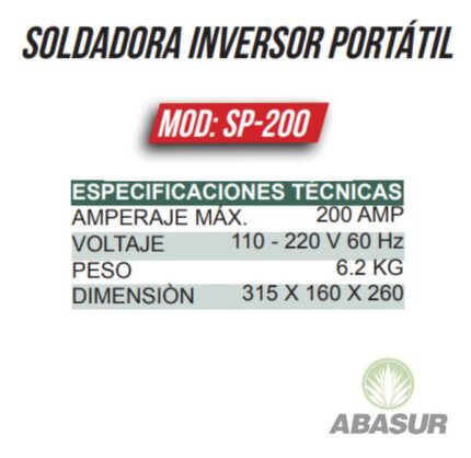 SOLDADORA INVERSOR PORTATIL OAKLAND 110-220V