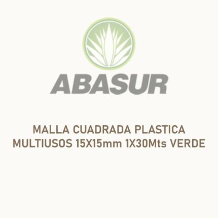 MALLA CUADRADA PLASTICA MULTIUSOS 15X15mm 1X30Mts VERDE