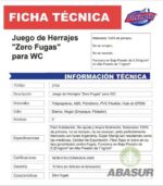 Juego de Herrajes Zero fugas con flexi-sapo y válvula de 8.5″, 2724