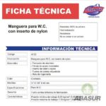 Manguera 1/2″ x 7/8 x 35 cm para wc con inserto de nylon, 4133