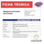 Manguera poli-acetal para lavabo 1/2″ x 1/2″ x 45 cm, 4153