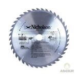 Sierra circular nicholson carburo DI516-12NI de 10″ 40 dientes centro 1″