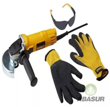 Esmeriladora angular DeWalt 4- 1/2 pulgadas 800w con guantes y lentes, modelo DWE4020-SIB3